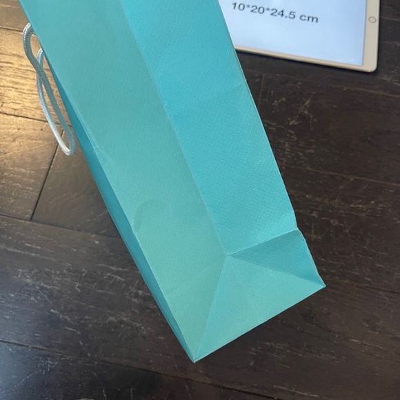 Tiffany&Co. blue white empty shopping bag tote storage decoration with 2 ribbons - Picture 3 of 4